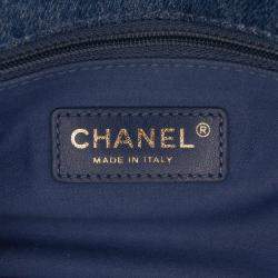 Pre Owned Chanel Blue Mini Rectangular Quilted Denim Mood Flap