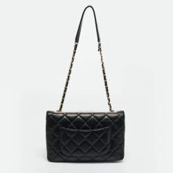 Pre Owned Chanel Black Quilted Leather Trendy CC Flap Bag