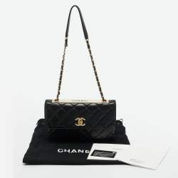 Pre Owned Chanel Black Quilted Leather Trendy CC Flap Bag