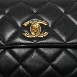 Pre Owned Chanel Black Quilted Leather Trendy CC Flap Bag