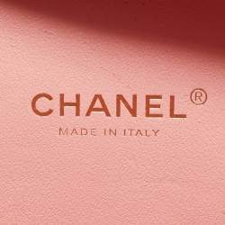 Pre Owned Chanel Pink Quilted Tweed and Leather Small CC Filigree Vanity Case Bag