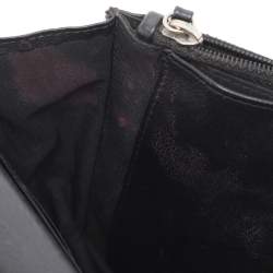 Pre Owned Chanel Black Leather CC Camellia WOC Clutch Bag