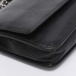Pre Owned Chanel Black Leather CC Camellia WOC Clutch Bag