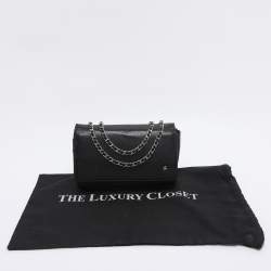 Pre Owned Chanel Black Leather CC Camellia WOC Clutch Bag