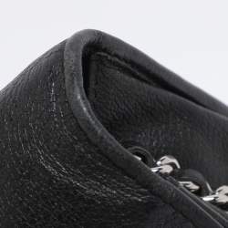 Pre Owned Chanel Black Leather CC Camellia WOC Clutch Bag