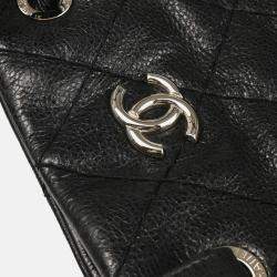 Pre Owned Chanel CC Black Calfskin Tote Handbag