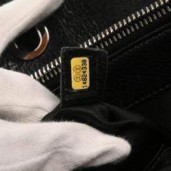 Pre Owned Chanel CC Black Calfskin Tote Handbag