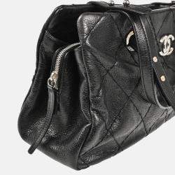 Pre Owned Chanel CC Black Calfskin Tote Handbag