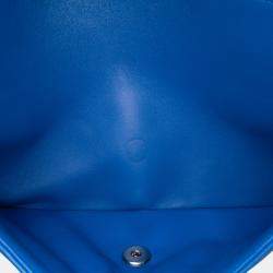 مملوكة مسبقًا حقيبة كتف بشانيل جامبو عادية رفرف مزدوج جلد حمل أزرق