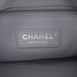 Pre Owned Chanel 20s Bowling Gray Calfskin Leather Shoulder Bag