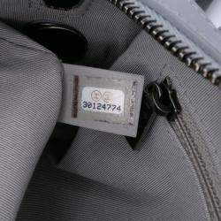 Pre Owned Chanel 20s Bowling Gray Calfskin Leather Shoulder Bag