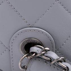 Pre Owned Chanel 20s Bowling Gray Calfskin Leather Shoulder Bag