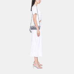 Pre Owned Chanel 20s Bowling Gray Calfskin Leather Shoulder Bag