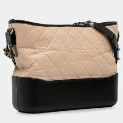 Pre Owned Chanel Gabrielle Medium Bicolor Lambskin Leather Crossbody Bag