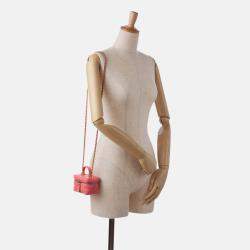 Pre Owned Chanel Vanity Micro Pink Caviar Chain Crossbody Bag