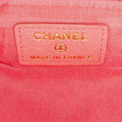 Pre Owned Chanel Vanity Micro Pink Caviar Chain Crossbody Bag