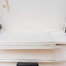 Pre Owned Chanel Book Card Holder Chain Quilted Black Lambskin Shoulder Bag