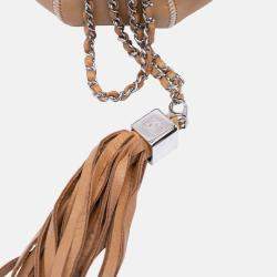 Pre Owned Chanel Sac Cordon Mini Brown Lambskin Satin Reversible Shoulder Bag