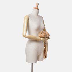 Pre Owned Chanel Sac Cordon Mini Brown Lambskin Satin Reversible Shoulder Bag