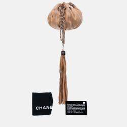 Pre Owned Chanel Sac Cordon Mini Brown Lambskin Satin Reversible Shoulder Bag