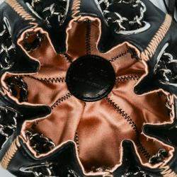 Pre Owned Chanel Sac Cordon Mini Black Lambskin Satin Reversible Shoulder Bag