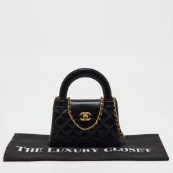 Pre Owned حقيبة شانيل كيلي نانو جلد مبطن أسود تسوق