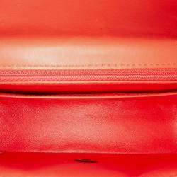 Pre Owned Chanel Orange Mini Rectangular Classic Velvet Single Flap