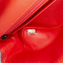 Pre Owned Chanel Orange Mini Rectangular Classic Velvet Single Flap