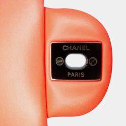 Pre Owned Chanel Orange Mini Rectangular Classic Velvet Single Flap