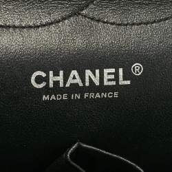 مملوكة مسبقًا Chanel Black/Grey Quilted Tweed Jumbo Classic Double Flap Bag
