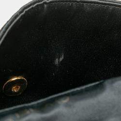 Pre Owned Chanel Black Mini Square Quilted Satin Single Flap Bag