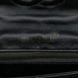 Pre Owned Chanel Black Mini Square Quilted Satin Single Flap Bag
