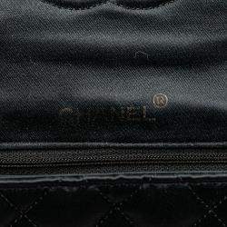 Pre Owned Chanel Black Mini Square Quilted Satin Single Flap Bag