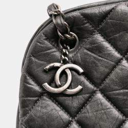 مملوكة مسبقًا Chanel Grey Large Aged Calfskin Just Mademoiselle Bowling Bag