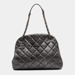 مملوكة مسبقًا Chanel Grey Large Aged Calfskin Just Mademoiselle Bowling Bag