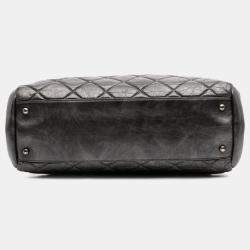 مملوكة مسبقًا Chanel Grey Large Aged Calfskin Just Mademoiselle Bowling Bag