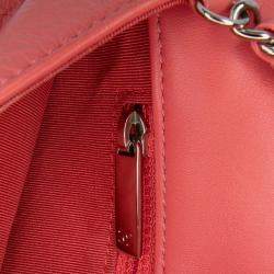 Pre Owned Chanel Pink Crumpled Calfskin Bi Quilted Vintage Full Flap