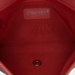 Pre Owned Chanel Pink Crumpled Calfskin Bi Quilted Vintage Full Flap