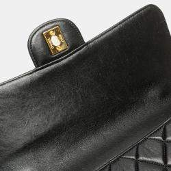 Pre Owned Chanel Black Medium Quilted Lambskin Double Sided Flap