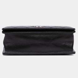 Pre Owned Chanel Black Medium Quilted Lambskin Ballerine Flap