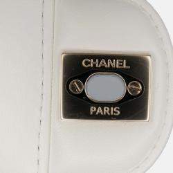 Pre Owned Chanel White Lambskin CC in Love Heart Crossbody