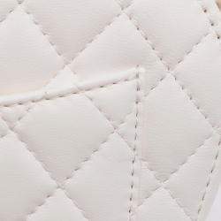 Pre Owned Chanel White Lambskin CC in Love Heart Crossbody