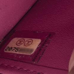 Pre Owned Chanel Pink Crocodile CC CC Zip Around Wallet