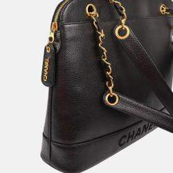 Pre Owned Chanel Black Calfskin Shoulder Bag