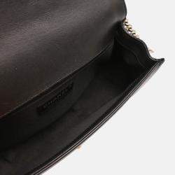 Pre Owned Boy Chanel Black Calfskin Chevron Medium Shoulder Bag