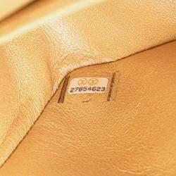 Pre Owned Chanel Beige Medium Classic Iridescent Caviar Double Flap Bag