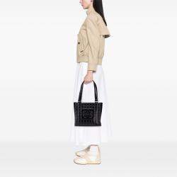 Pre Owned Chanel Black CC Chocolate Bar Lambskin Tote