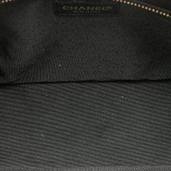 Pre Owned Chanel Black CC Chocolate Bar Lambskin Tote