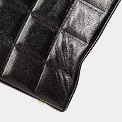 Pre Owned Chanel Black CC Chocolate Bar Lambskin Tote