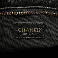 Pre Owned Chanel Black CC Chocolate Bar Lambskin Tote